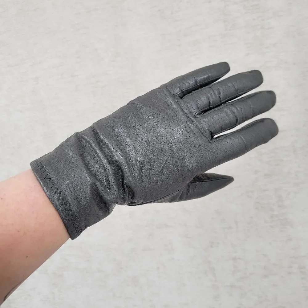 Fownes Vintage Classic Grey Leather Driving Gloves